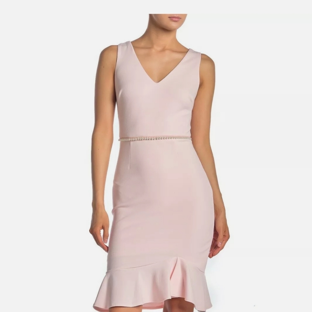 NWT Betsey Johnson 12 Blush Pearl Waist Dress